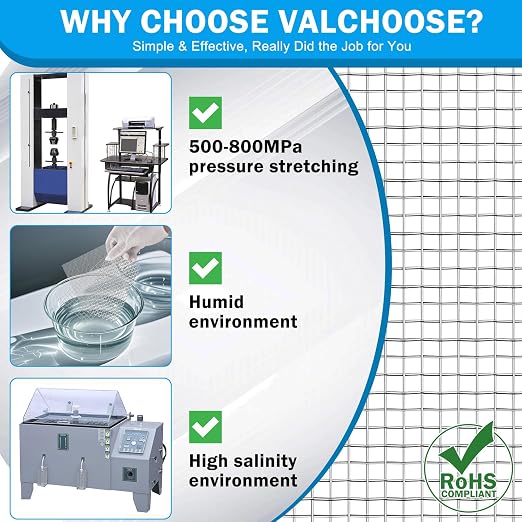 Valchoose 1 Piece Woven 304 Stainless Steel Mesh 14.6" X11.4", Hard & Never - Image 7