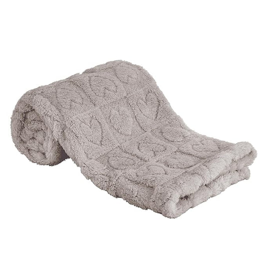 Yurhap Fleece Baby Blanket Heart Checkered, Ultra Soft Cozy Baby Blankets for Boys Girls, Fluffy Infant Toddler Newborn Receiving Gifts for Crib Stroller 30"x40" (Oxford Tan)
