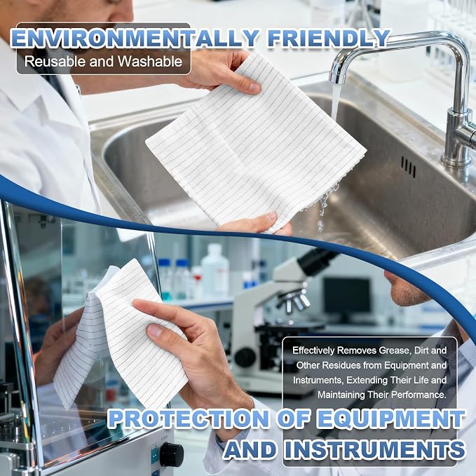 Anti-Static Microfiber Wipes 6"x6" Lint Free Cloths Reusable Special ESD - Image 5