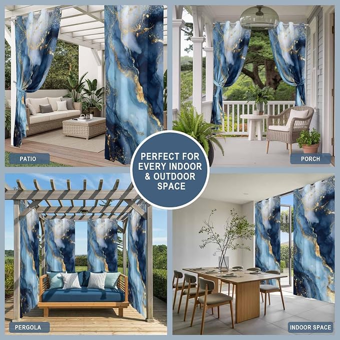 Marble Texture Outdoor Curtains - Image 8