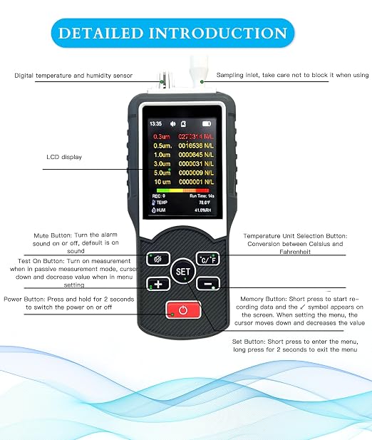 Air Quality Pollution Monitor, 0.3Μm to 10Μm Pm2.5 Dust Particle Counter Data - Image 6