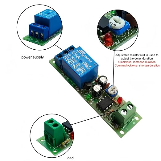 2PCS DC 5V NE555 Time-delay Module Timer Switch Turn On Turn Off Relay Module - Image 4