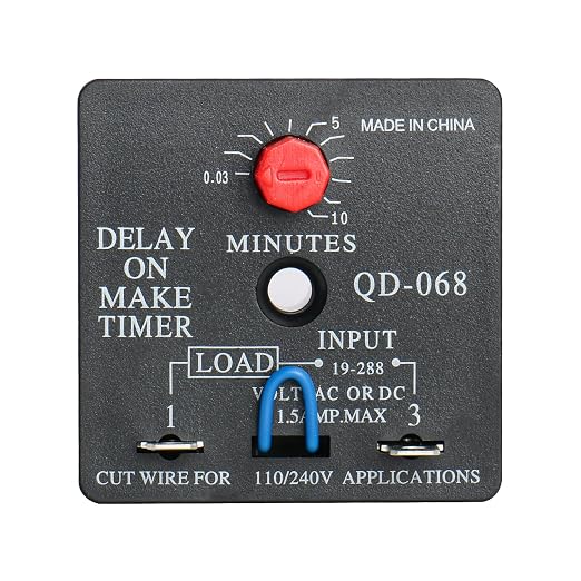 BAOMAIN Delay ON Make Timer QD-068 10 Minutes Adjustable 110/240 VAC time delay by Baomain