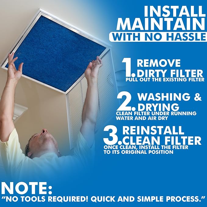 18x25x1 Air Filter MERV 6 Washable Air Filter Media, AC Furnace Filter - Image 9