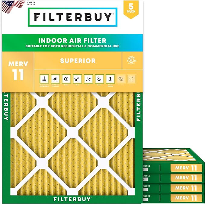 Filterbuy 19x20x1 Air Filter MERV 11 Superior Pet & Allergy Defense, by Filterbuy