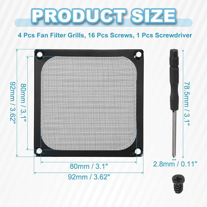 PATIKIL 92mm Fan Filter Grill - Image 2