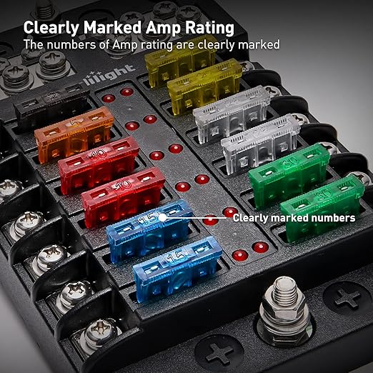 Nilight - 50016R 120 pcs Standard Fuse Assortment kit – 5, 30 AMP – Regular - Image 4