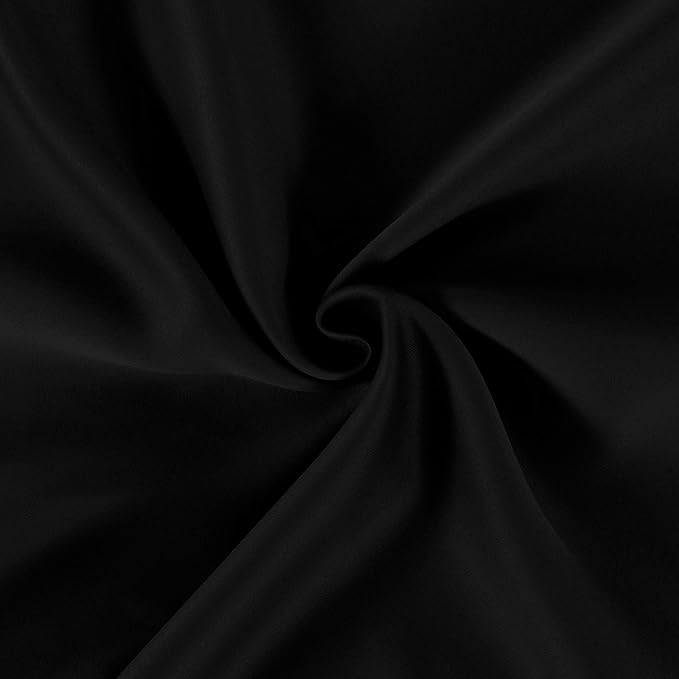 LEMOMO Black Blackout Curtains 42 x 54 Inch Length Set of 2 Panels Grommet Bedroom Curtains for Living Room