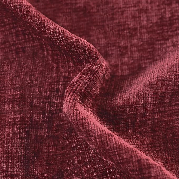 CaliTime Christmas Throw Pillow Covers Decorative 18 X 18 Inches Pack of 4 Cozy Chenille Cushion Cases for Couch Sofa Bed Living Room Home Burgundy