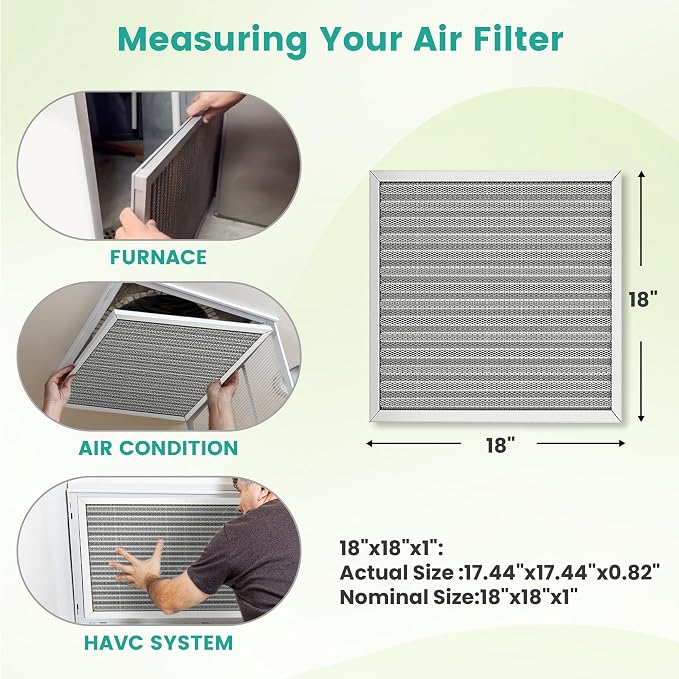 18x18x1 Reusable Air Filter, Electrostatic HVAC AC Furnace Filter, Merv 8 - Image 3