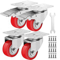 3 Inch Heavy Duty Casters Set of 4, Lockable Plate Caster Wheels by Castrek