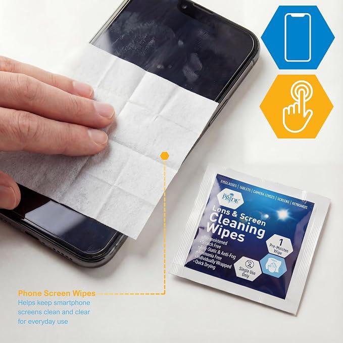 MED PRIDE Anti-Fog Lens & Screen Cleaning Wipes, Premoistened, Scratch-Free & - Image 7