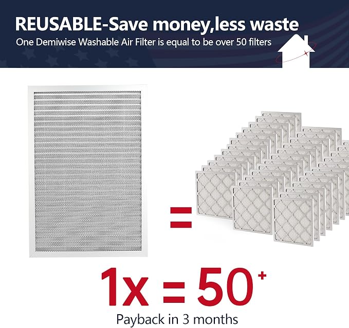 12x24x1 Electrostatic Air Filter, MERV 8 Reusable Aluminum AC/HVAC Furnace - Image 3