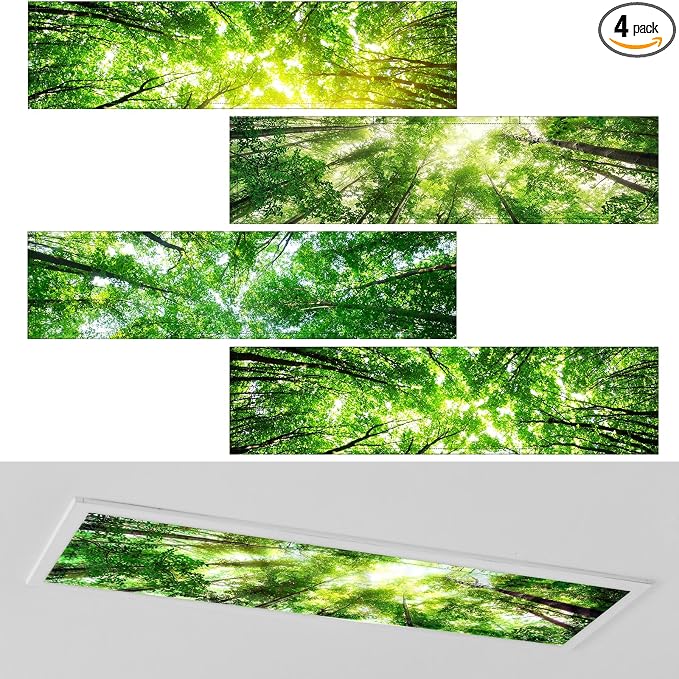 4 Pcs 1 x 4 Feet Fluorescent Lights Covers Magnetic Ceiling Light Cover by Wowangce