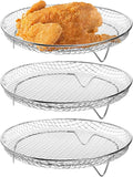 Elsjoy 3 Pack 8 Inch Round Air Fryer Racks, Stainless Steel Air Fryer Mesh Tray by Elsjoy