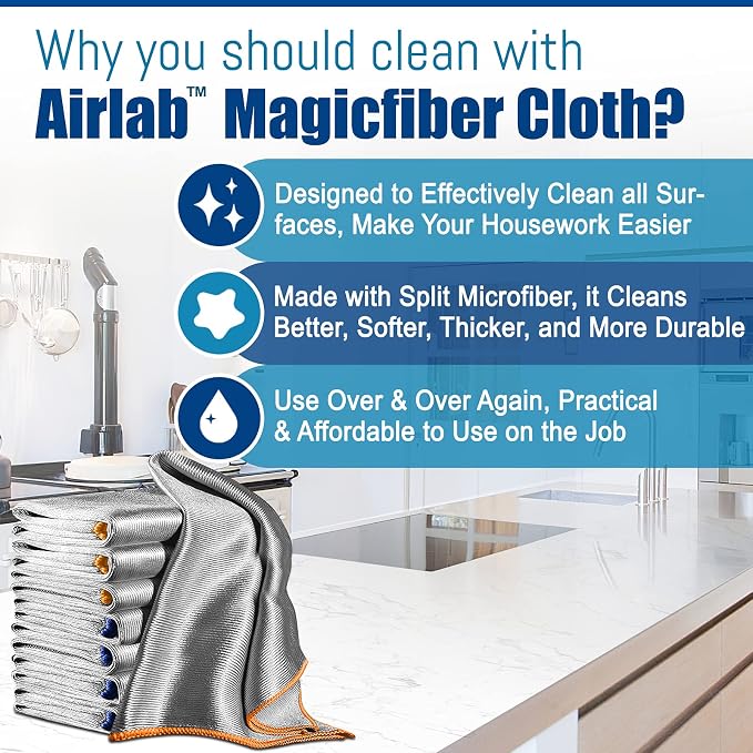 Airlab Glass Polishing Cloth Streak Free Miracle Cleaning Cloth Lint Free - Image 2