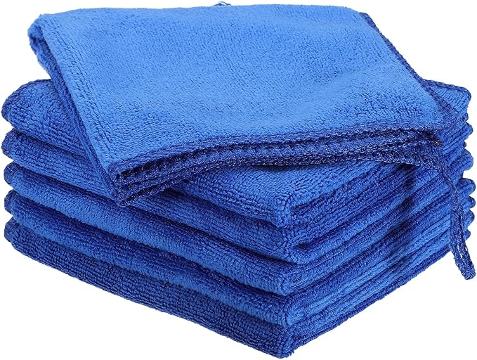 HARFINGTON 6 Pack Microfiber Cleaning Cloth, Sapphire Blue by HARFINGTON