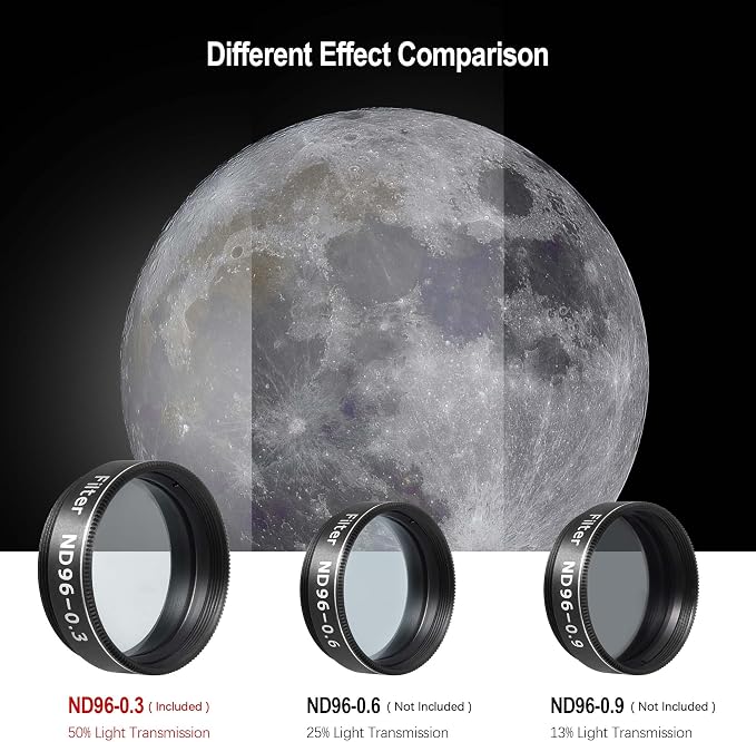 Astromania Telescope Filter Moon Filter 1.25 inch, Neutral Color Filter ND96-0.3 - Image 4