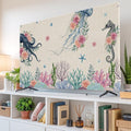 Sea Jellyfish Seahorse Octopus Indoor TV Cover, Elastic TV Screen Protector by Unknown