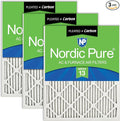 Nordic Pure 14x30x1 Pleated Pleated MERV 13 Plus Carbon Air Filters 3 Pack | by NordicPure