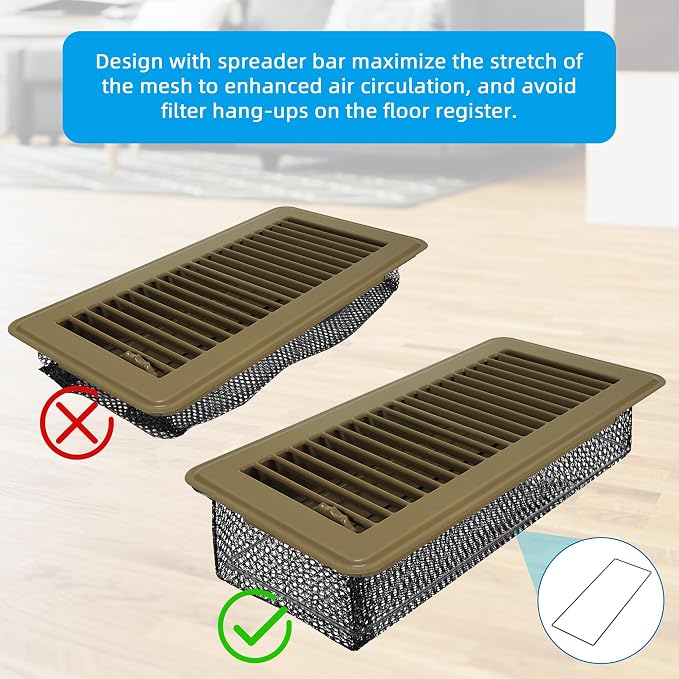 Floor Vent Screen Net, Vent Cover Mesh 6''x10'' - Image 7