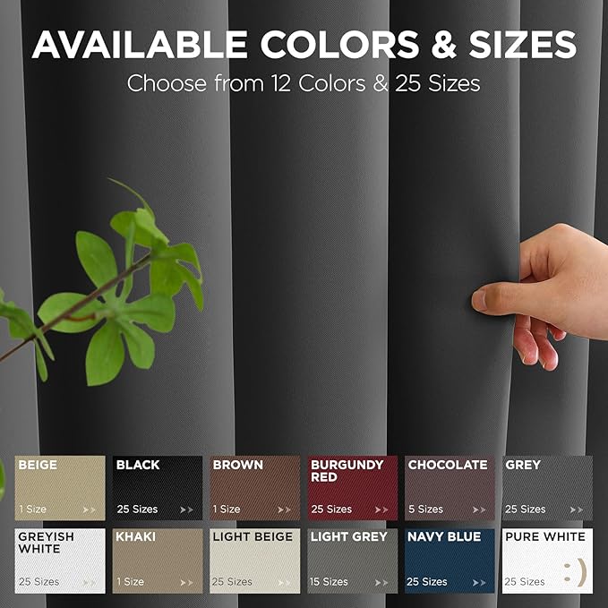Joydeco Blackout Patio Sliding Door Curtains 84 Inches Long, Grommet Privacy Room Divider Curtains, Extra Wide Thermal Blackout Drapes for Bedroom Living Room (Grey, 80Wx84L, 1 Panel)