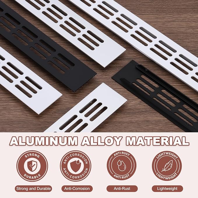 PATIKIL 2 Pcs Door Air Vent Covers, 6 x 1.2 Inch Aluminum Louvered Ventilation - Image 4