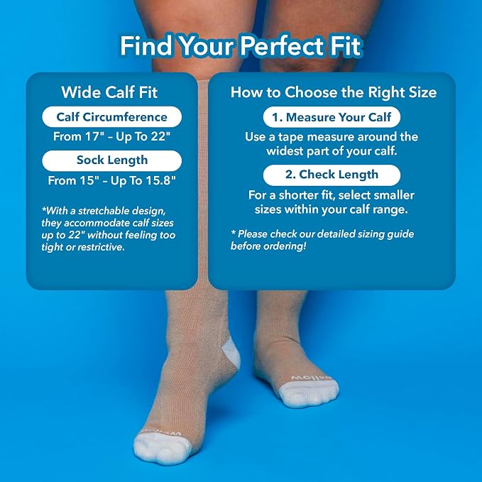Wellow Wide Calf Compression Socks - Image 2