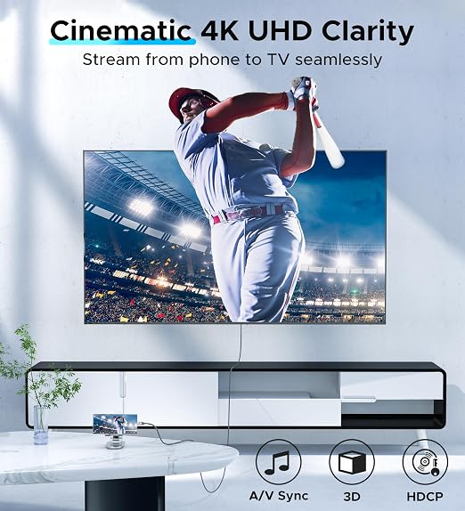 Warrky USB C to HDMI Cable 4K, Thunderbolt 3 to HDMI Adapter Compatible - Image 2
