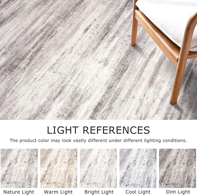 KOZYFLY Modern Abstract Washable Rug Runner 2x8 Hallway Runner Rug Non-Slip Soft Kitchen Runner Rugs, Print Grey/Light Beige/Brown Striped Carpet Runner for Entryway Bathroom