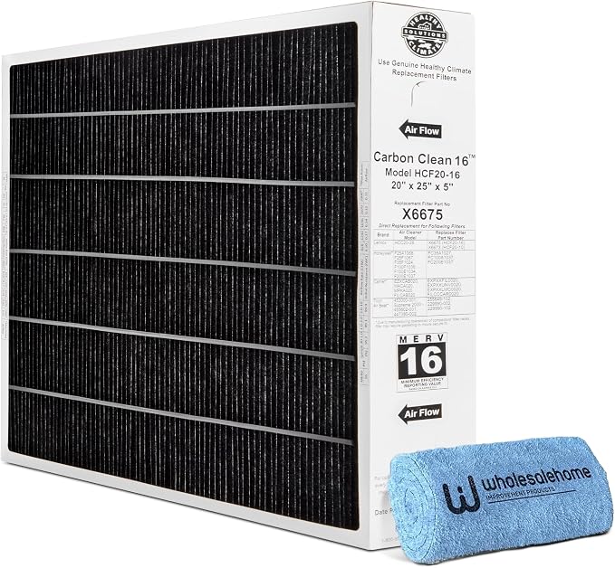 Healthy Climate Lennox X6675 20x25x5 Air Filter, Lennox Healthy Climate Carbon by Unknown