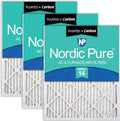 Nordic Pure 14x30x1 Pleated MERV 14 Plus Carbon Air Filters 3 Pack | Actual by NordicPure