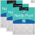 Nordic Pure 20x24x1 Pleated Air Filters MERV 14 Plus Carbon 3 Pack by NordicPure