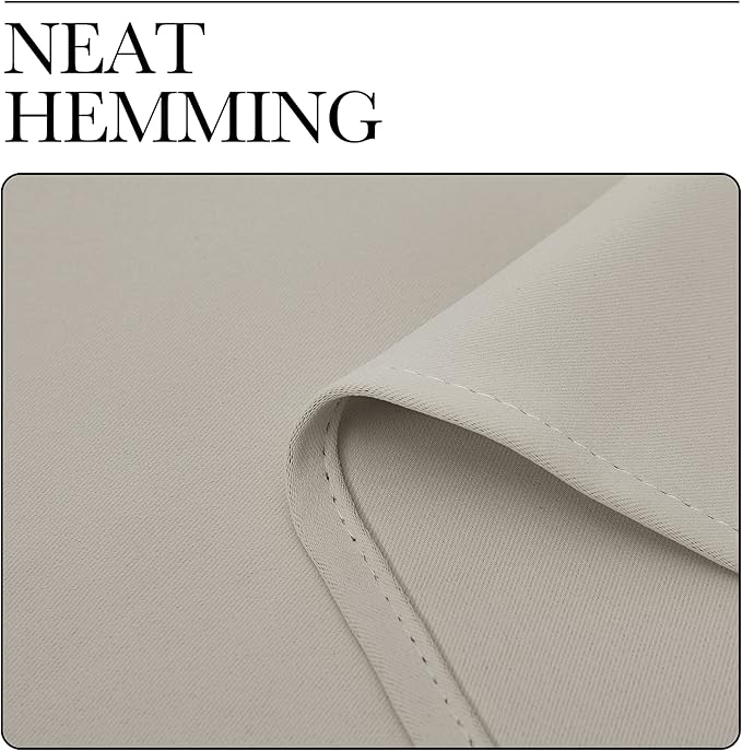 NICETOWN Blackout Curtains for Living Curtains, Room Darkening Window Curtain Panels, Easy-Care Solid Thermal Insulated Draperies/Drapes for Daughter Room (Natural, 2 Panels, 34 by 84)