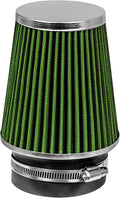 GREEN 3.5" 89 mm Inlet Narrow Air Cone Replacement Performance Washable by RtunesRacing