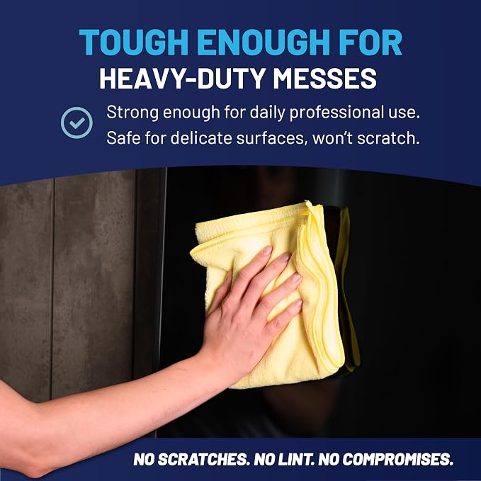 MW PRO Microfiber Cleaning Cloths Yellow - Image 6