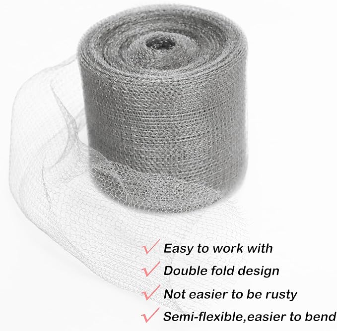 Wire Mesh Hole Fill Fabric 5 in X 103Ft, Weep Holes Filler and Covers, Upgraded - Image 7
