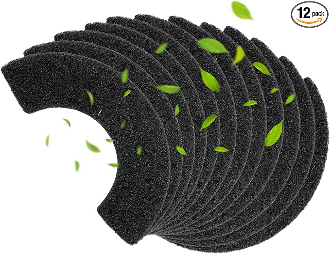 12 Pack 0.5" Thickened Activated Carbon Filters Compatible by FHTONGE
