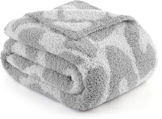 Bedsure Leopard Throw Blanket for Couch, Knit Fall Blanket - Super Soft, Cozy & Warm, GentleSoft, Breathable & Lightweight for Bed & Sofa, Grey, 50x60 Inches