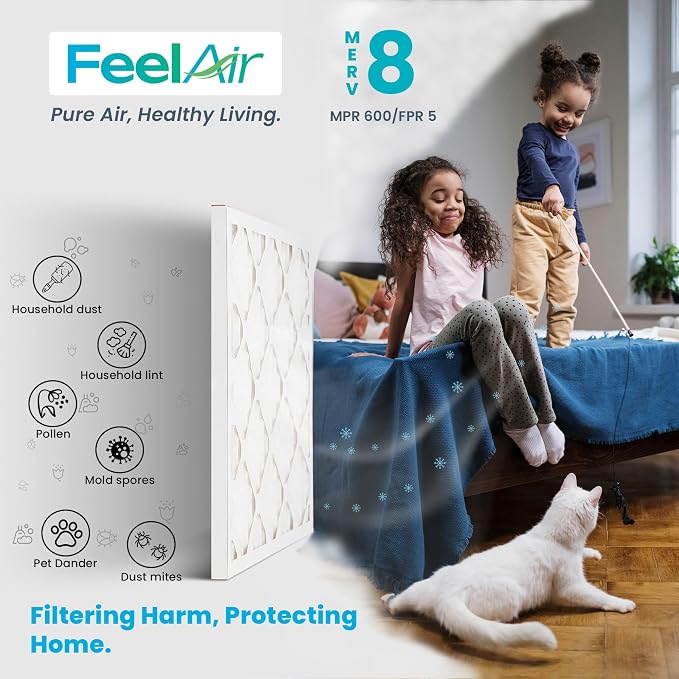 12x12x1 Air Filter, MERV 8, 6 Pack – Premium Pleated HVAC & Furnace Filter - Image 3