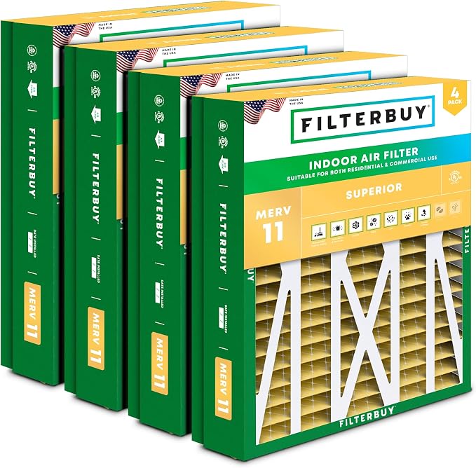 Filterbuy 21x23.5x5 Air Filter MERV 11 Superior Pet & Allergy Defense, Pleated by Filterbuy
