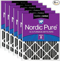 Nordic Pure 20x24x4 Pleated MERV 8 Plus Carbon Air Filters 6 Pack | Actual by NordicPure