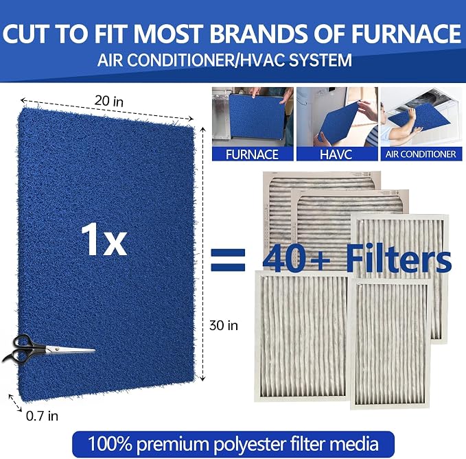 Ubeesize Reusable Air Filter 20x30, Furnace Filters Cut to Fit Air Conditioner - Image 2