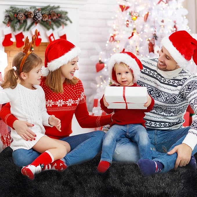 yulidayang Black Fluffy Round Area Rugs for Living Room,6'X6'Shag Circle Area Rugs for Bedroom,Non Slip Fuzzy Plush Rug for Kids Room Boys Girls Room and Dorm Home Decor Rug