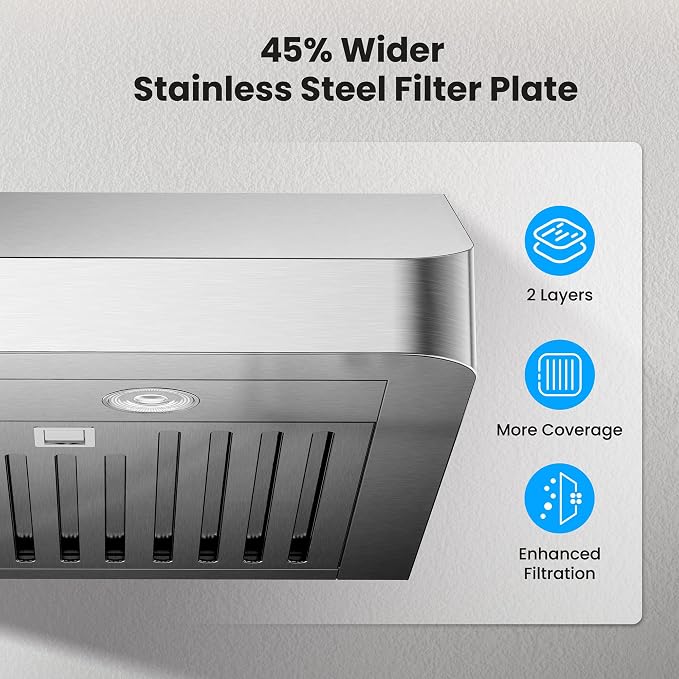 Under Cabinet Range Hood 30 Inch, 980CFM Fast Venting Ducted, Kitchen Hood - Image 4