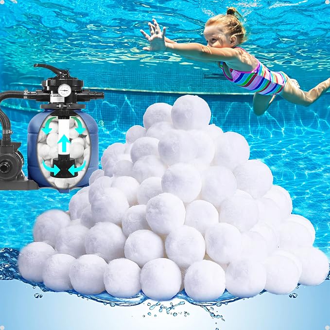 QwayHome 3.1 lbs Pool Filter Balls, Reusable Filter Sand Balls by QwayHome