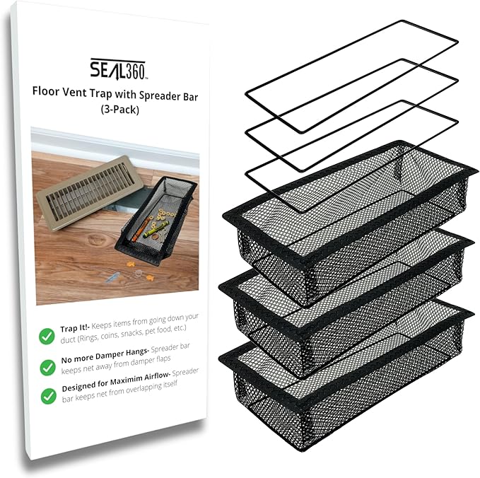 SEAL360 Floor Vent Screen Net, Air Vent Filter Mesh Catches Toys Snacks Pet by SEAL360