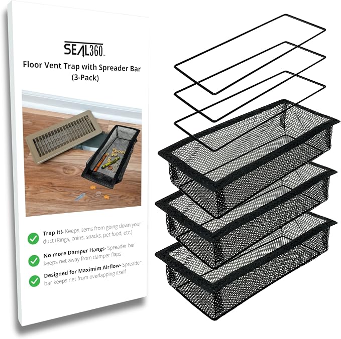 SEAL360 Floor Vent Screen Net, Air Vent Filter Mesh Catches Toys Snacks Pet by SEAL360
