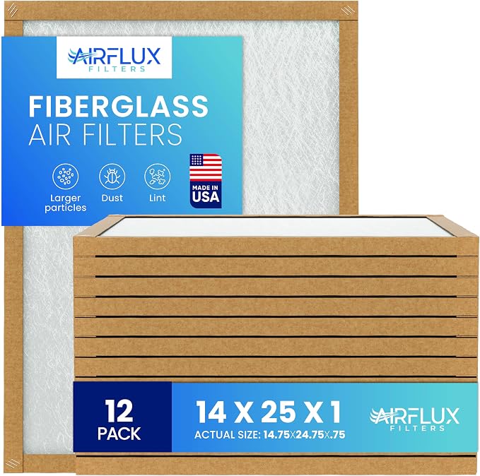 Fiberglass Air Filter -14x25x1Air Filter 12 Pack by Unknown