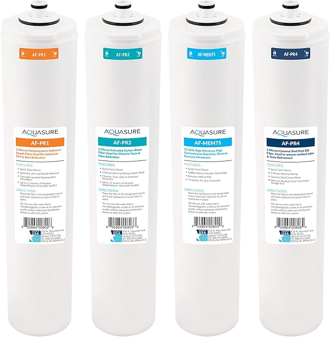 Aquasure Premier Series Complete 4-Stage Quick Twist Filter Replacement by Aquasure
